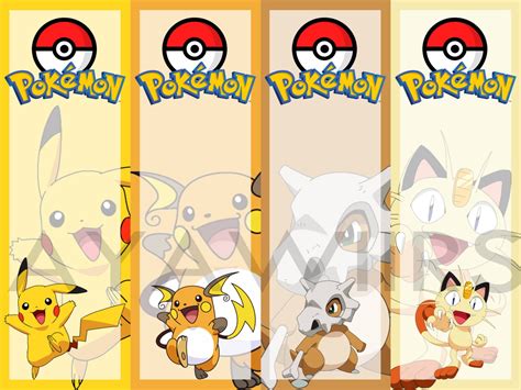 Download, print, & let a Pokmon keep track of your place in your book. . Pokemon bookmark printable